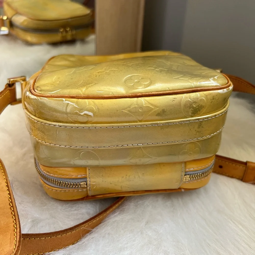 Louis Vuitton Yellow Vernis Leather Crossbody Bag